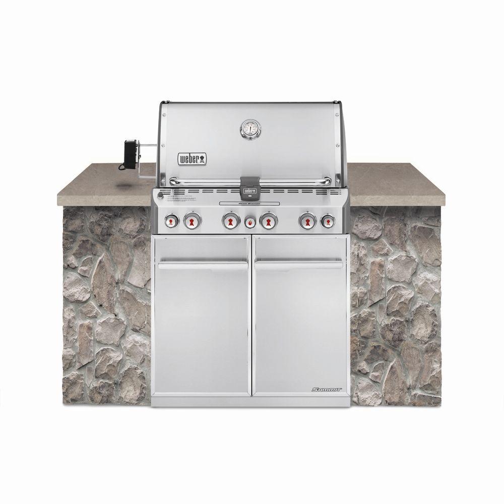 Weber Summit S-460 4-Burner Built-in Propane Gas Grill in Stainless Steel (Silver)