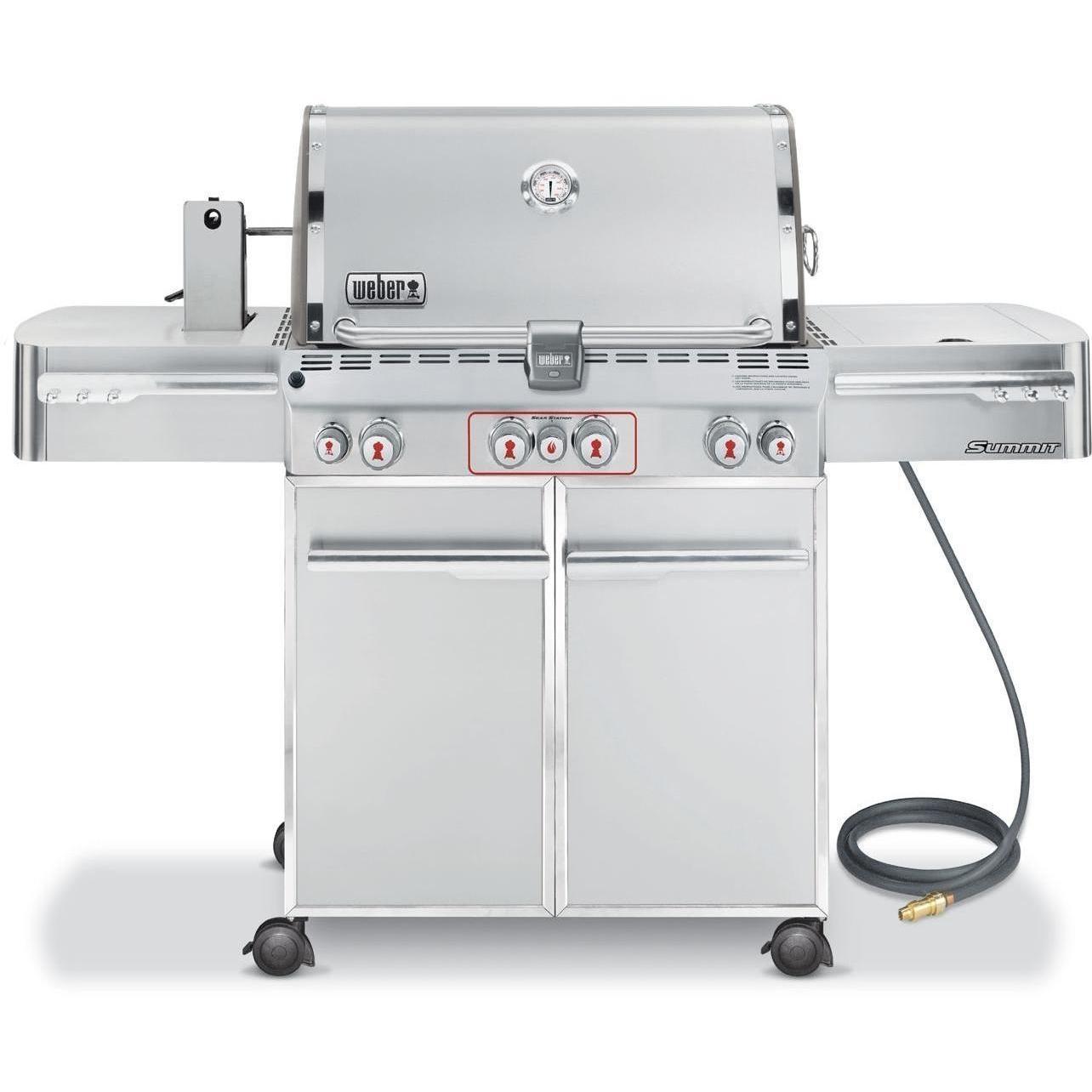 Weber Summit S-470 Natural Gas Grill On Cart With Rotisserie, Sear Burner & Side Burner