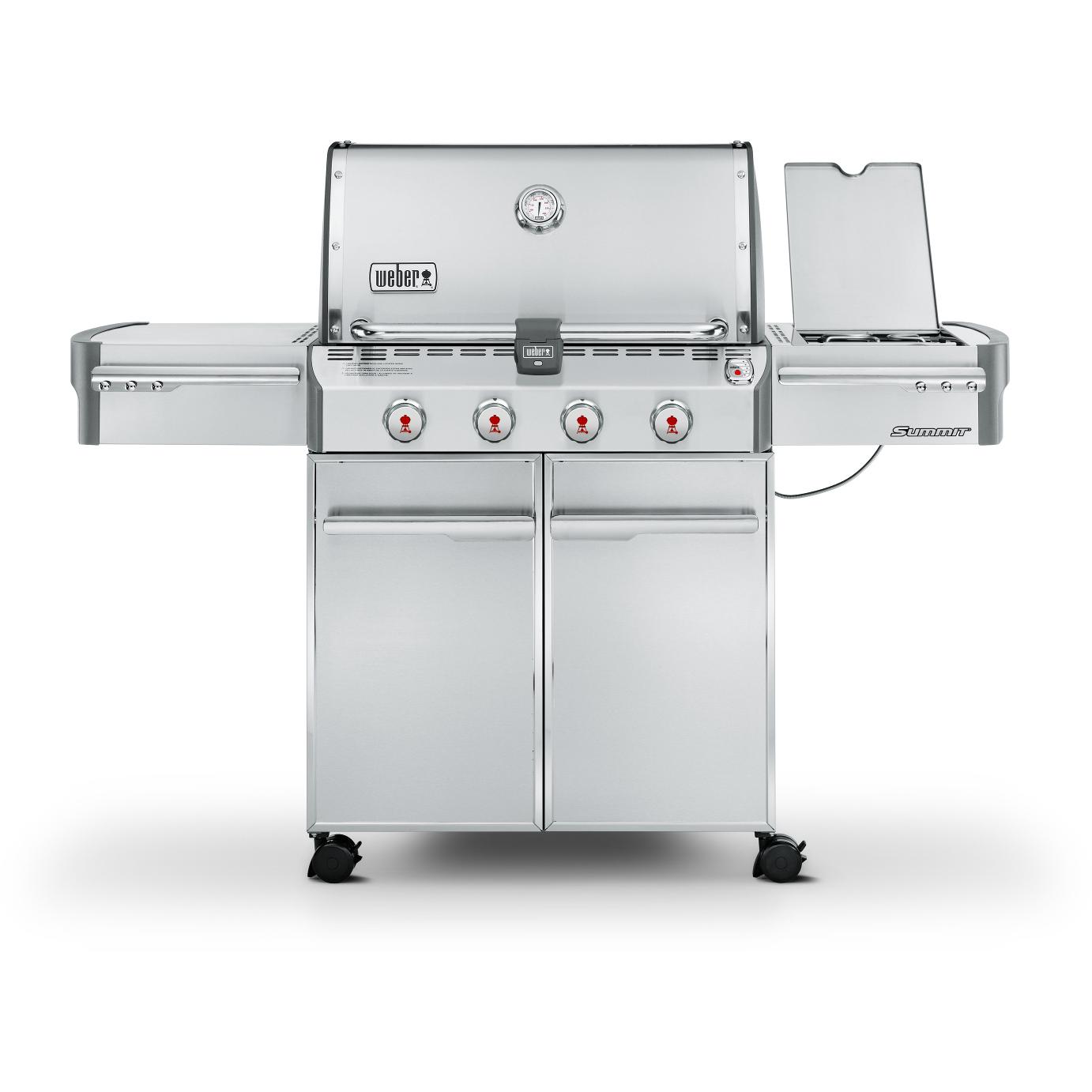 Weber Summit S-420 Propane Gas Grill On Cart With Side Burner